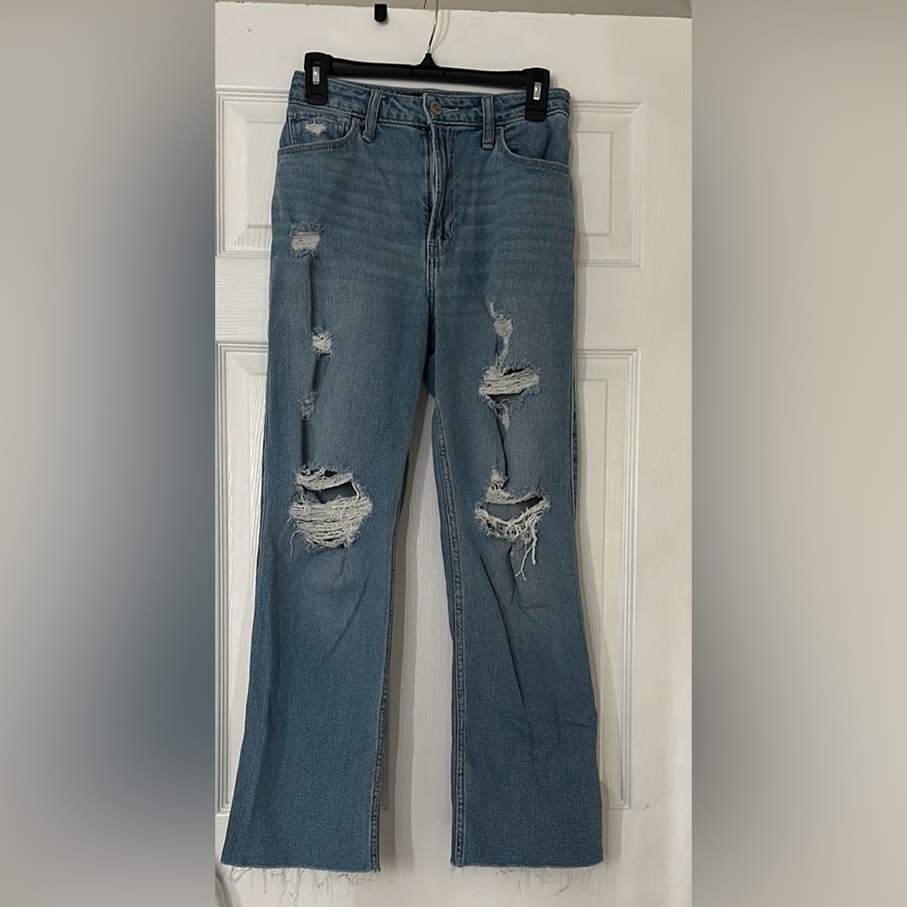 Hollister High Rise Blue Distressed Jeans